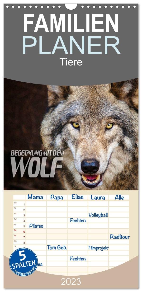 Familienplaner Begegnung mit dem Wolf (Wandkalender 2023 , 21 cm x 45 cm, hoch): Faszinierende Aufnahmen von Wölfen aus verschiedenen Territorien (Monatskalender, 14 Seiten ) (CALVENDO Tiere) Lifestyle