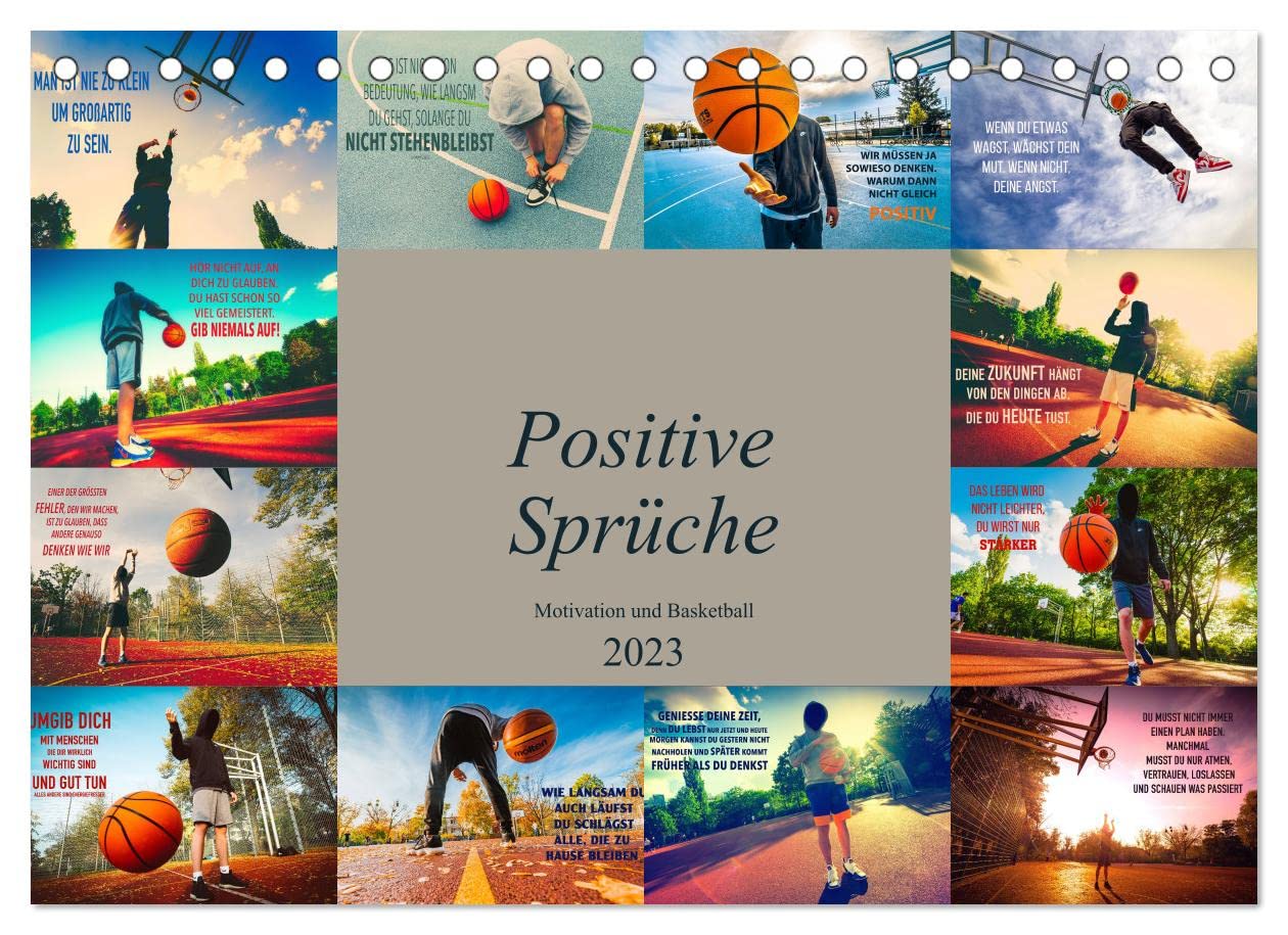 Positive Sprüche - Motivation und Basketball (Tischkalender 2023 DIN A5 quer): Wunderschöner farbenprächtiger Kalender mit einzigartigen ... (Monatskalender, 14 Seiten ) (CALVENDO Sport) Leisure, Home & Garden