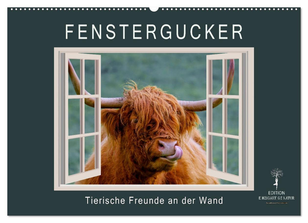 Fenstergucker - tierische Freunde an der Wand (Wandkalender 2023 DIN A2 quer): Beeindruckende Ausblicke für Ihr Zuhause. (Monatskalender, 14 Seiten ) (CALVENDO Tiere) Film, Art & Culture