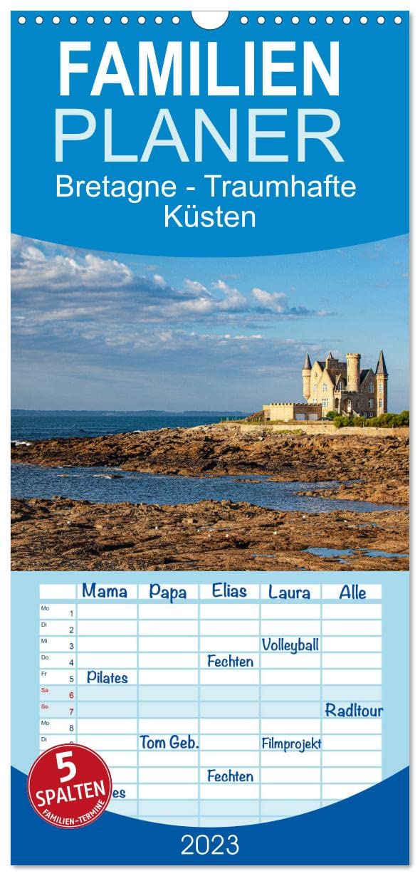 Familienplaner Bretagne Traumhafte Küsten in Frankreichs Nordwesten (Wandkalender 2023 , 21 cm x 45 cm, hoch): Eine Reise zu den malerischen ... (Monatskalender, 14 Seiten ) (CALVENDO Orte) Leisure, Home & Garden