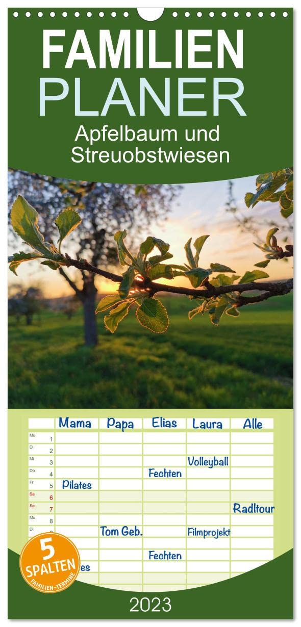 Familienplaner Apfelbaum und Streuobstwiesen (Wandkalender 2023 , 21 cm x 45 cm, hoch): Der Apfel ist gesund und prägt ganze Landschaften (Monatskalender, 14 Seiten ) (CALVENDO Natur) Leisure, Home & Garden