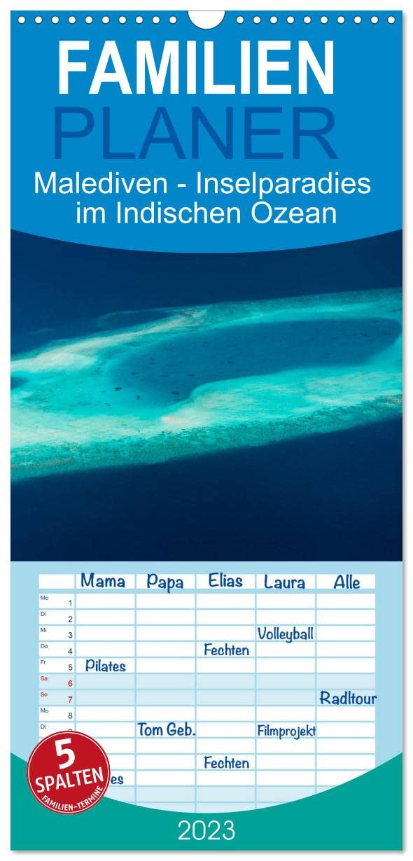 Familienplaner Malediven - Inselparadies im Indischen Ozean (Wandkalender 2023 , 21 cm x 45 cm, hoch): Einzigartige Fotografien der Malediven laden ... (Monatskalender, 14 Seiten ) (CALVENDO Orte) Film, Art & Culture