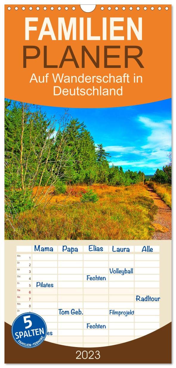 Familienplaner Auf Wanderschaft in Deutschland (Wandkalender 2023 , 21 cm x 45 cm, hoch): Malerische Aufnahmen aus unserer Heimat (Monatskalender, 14 Seiten ) (CALVENDO Natur) Leisure, Home & Garden