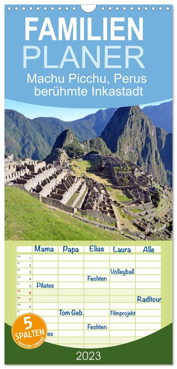 Familienplaner MACHU PICCHU, Perus berühmte Inkastadt (Wandkalender 2023 , 21 cm x 45 cm, hoch): Bilder von Perus berühmtester Sehenswürdigkeit, eines ... (Monatskalender, 14 Seiten ) (CALVENDO Orte) Leisure, Home & Garden