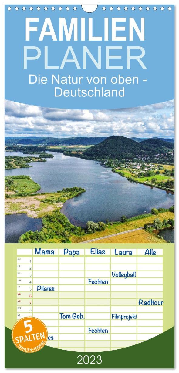 Familienplaner Die Natur von oben - aufgenommen über Deutschland (Wandkalender 2023 , 21 cm x 45 cm, hoch): Bilder aus der Luft, die mit einer Drohne ... (Monatskalender, 14 Seiten ) (CALVENDO Natur) Photography