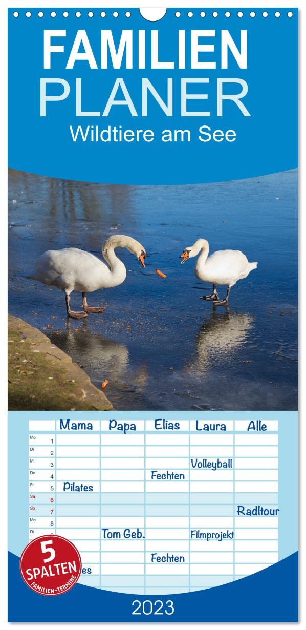 Familienplaner WILDTIERE AM SEE (Wandkalender 2023 , 21 cm x 45 cm, hoch): Zutrauliche Wildtiere - Bewährte Therapeuten für die Seele in ... (Monatskalender, 14 Seiten ) (CALVENDO Tiere) Photography