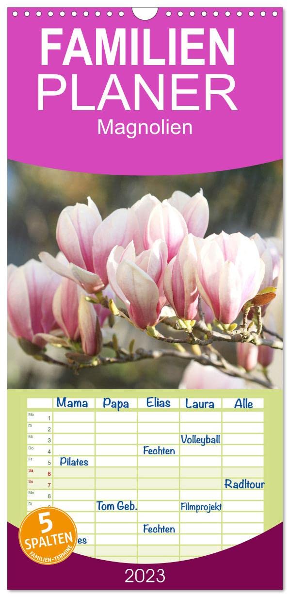Familienplaner Magnolien-Frühling (Wandkalender 2023 , 21 cm x 45 cm, hoch): Wunderschöne Porträts leuchtender Blüten (Monatskalender, 14 Seiten ) (CALVENDO Natur) Leisure, Home & Garden