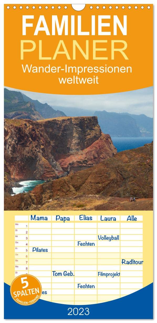Familienplaner Wander-Impressionen weltweit (Wandkalender 2023 , 21 cm x 45 cm, hoch): Wunderschöne Wandererlebnisse in atemberaubenden Landschaften - ... (Monatskalender, 14 Seiten ) (CALVENDO Natur) Leisure, Home & Garden