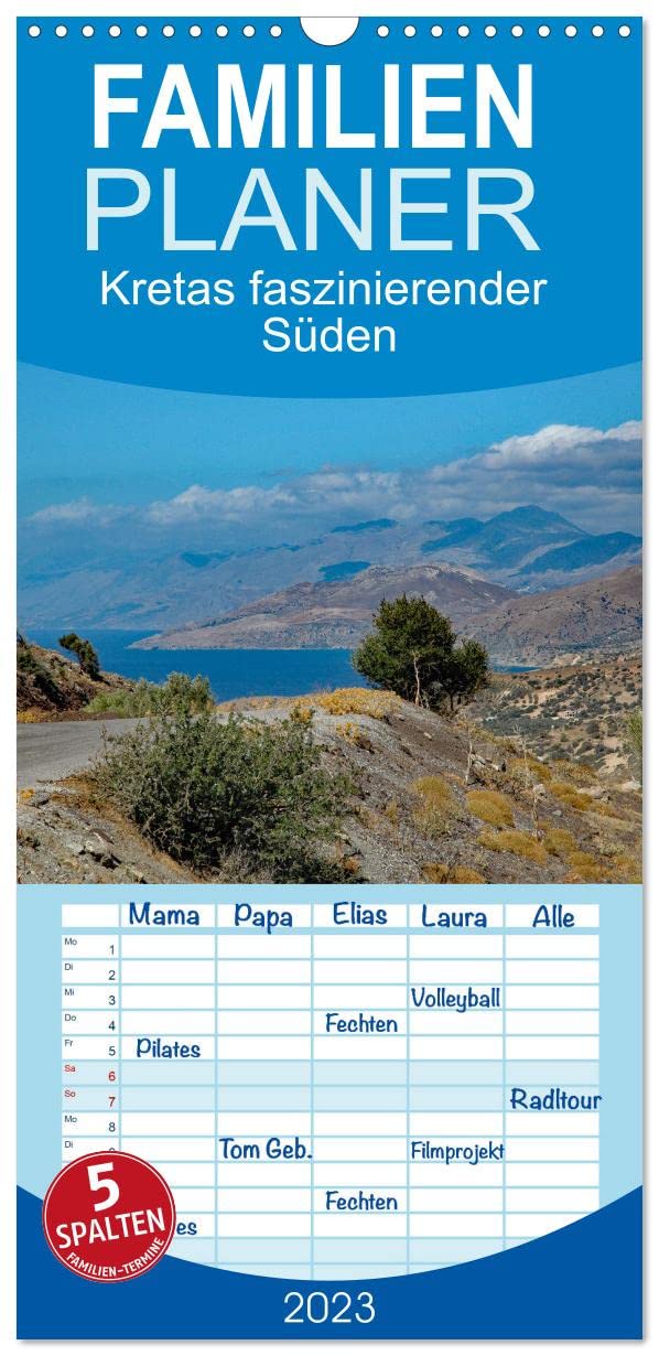 Familienplaner Kretas faszinierender Süden (Wandkalender 2023 , 21 cm x 45 cm, hoch): Erholsame Ruhe an Kretas Südküste (Monatskalender, 14 Seiten ) (CALVENDO Orte) Leisure, Home & Garden