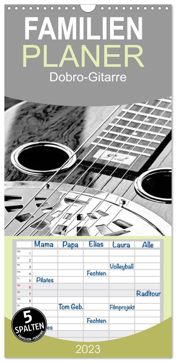 Familienplaner Dobro-Gitarre (Wandkalender 2023 , 21 cm x 45 cm, hoch): Ungewöhnliche Ansichten der Dobro (Monatskalender, 14 Seiten ) (CALVENDO Kunst) Photography