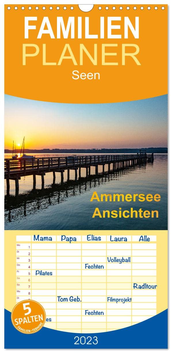 Familienplaner Ammersee-Ansichten (Wandkalender 2023 , 21 cm x 45 cm, hoch): Der Ammersee - ein Magnet für Urlauber, Wassersportler und Naturliebhaber (Monatskalender, 14 Seiten ) (CALVENDO Orte) Leisure, Home & Garden