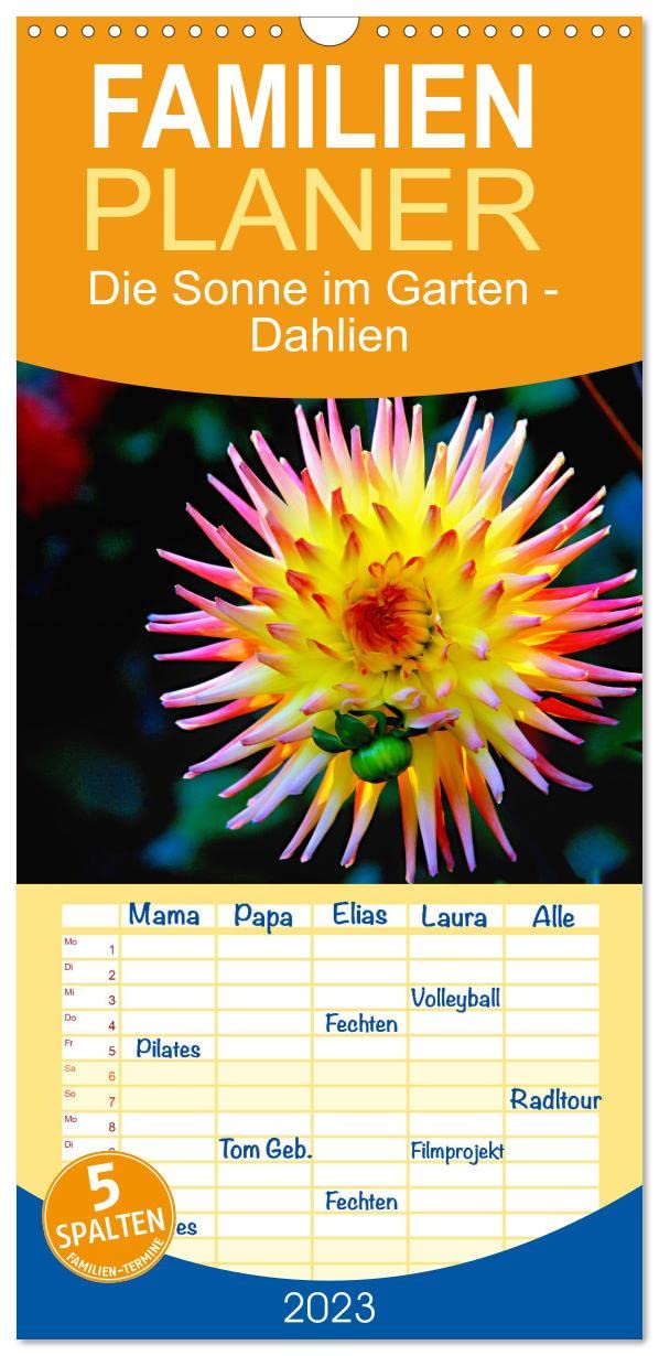 Familienplaner Die Sonne im Garten - Dahlien, fotografiert von Ralf Kretschmer. (Wandkalender 2023 , 21 cm x 45 cm, hoch): Wunderschöne Aufnahmen von ... (Monatskalender, 14 Seiten ) (CALVENDO Natur) Photography