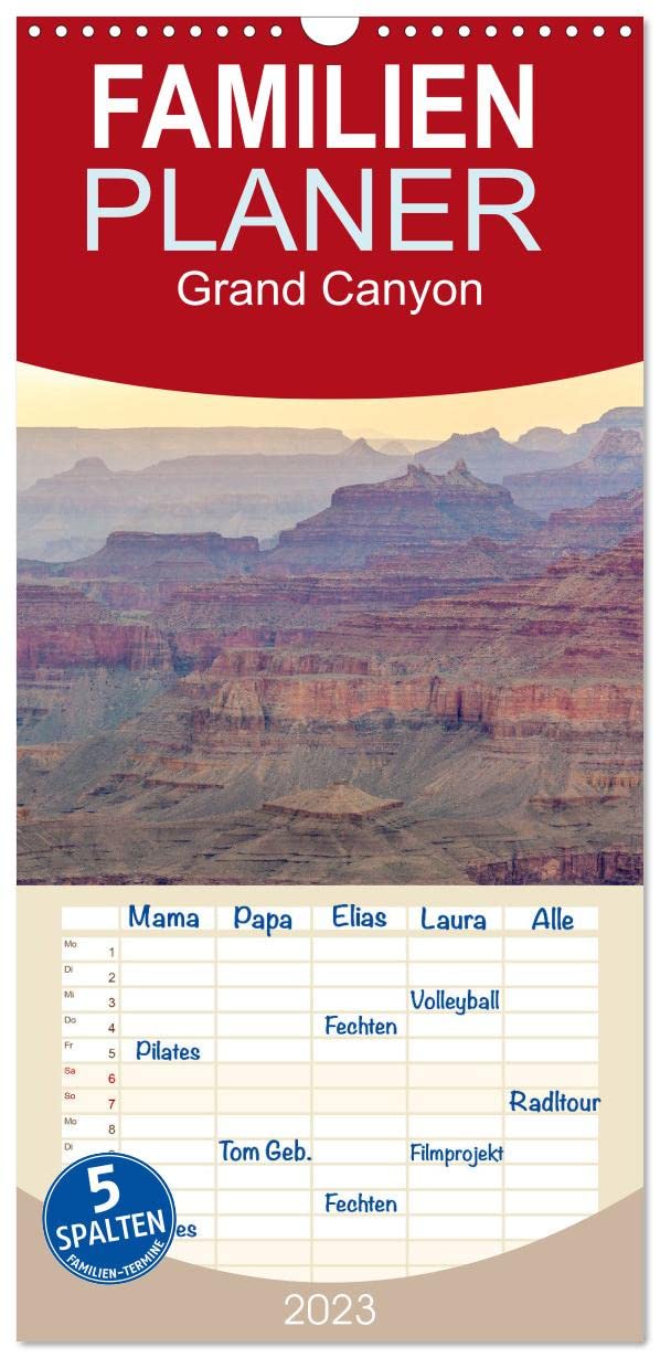 Familienplaner Grand Canyon - Perspektiven einer außergewöhnlichen Schlucht (Wandkalender 2023 , 21 cm x 45 cm, hoch): Erleben Sie den Grand Canyon, ... (Monatskalender, 14 Seiten ) (CALVENDO Natur) Leisure, Home & Garden