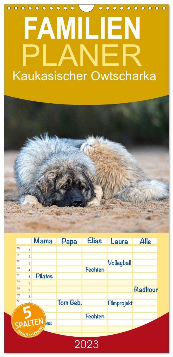 Familienplaner Kaukasischer Owtscharka (Wandkalender 2023 , 21 cm x 45 cm, hoch): Ihre Aufgabe ist die Bewachung von Haus und Hof und z.B. Schafherden (Monatskalender, 14 Seiten ) (CALVENDO Tiere) Leisure, Home & Garden