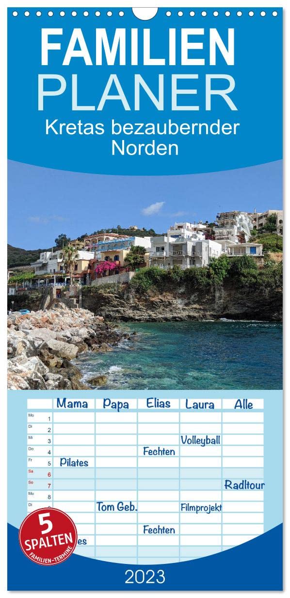 Familienplaner Kretas bezaubernder Norden (Wandkalender 2023 , 21 cm x 45 cm, hoch): Faszinierende Städte und Dörfer im Norden der Insel (Monatskalender, 14 Seiten ) (CALVENDO Orte) Leisure, Home & Garden