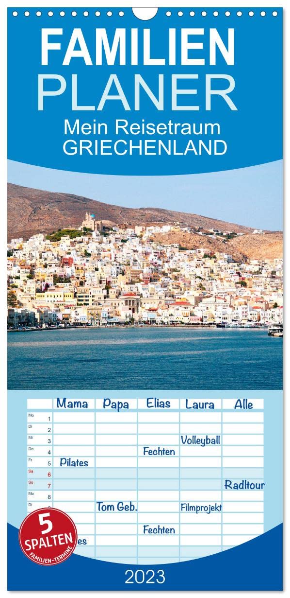 Familienplaner Mein Reisetraum Griechenland (Wandkalender 2023 , 21 cm x 45 cm, hoch): Drei Kykladen-Inseln in der Ägäis verführen zum Träumen (Monatskalender, 14 Seiten ) (CALVENDO Orte) Film, Art & Culture
