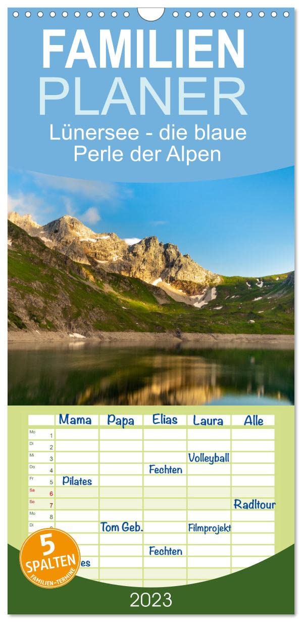 Familienplaner Lünersee - die blaue Perle der Alpen (Wandkalender 2023 , 21 cm x 45 cm, hoch): Diese Sammlung zeigt die faszinierende Bergwelt rund um ... (Monatskalender, 14 Seiten ) (CALVENDO Orte) Photography