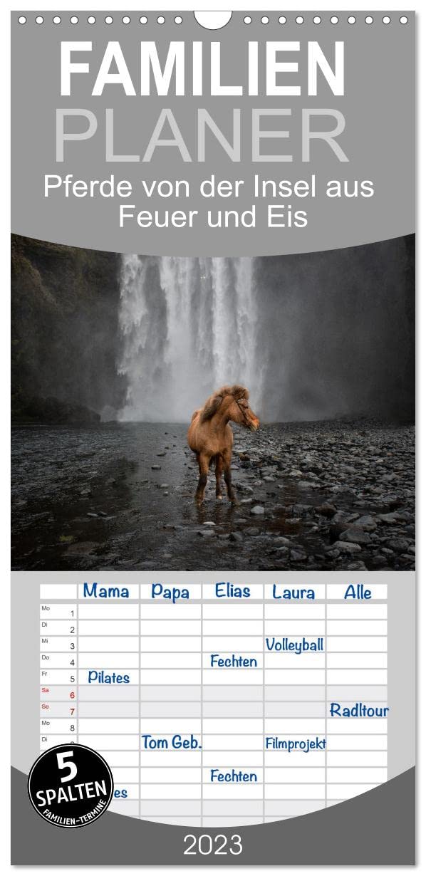 Familienplaner Islandpferde Kalender - Pferde von der Insel aus Feuer und Eis (Wandkalender 2023 , 21 cm x 45 cm, hoch): Islandpferde in ihrer ... (Monatskalender, 14 Seiten ) (CALVENDO Tiere) Living & Furnishing