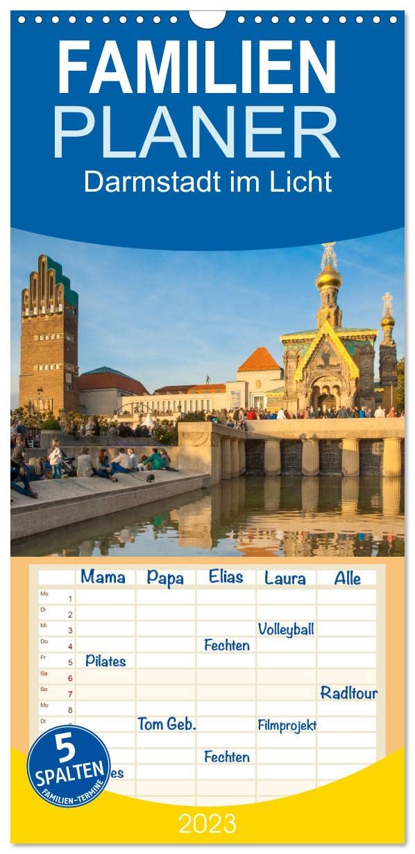Familienplaner Darmstadt im Licht (Wandkalender 2023 , 21 cm x 45 cm, hoch): Glanzvolle Bilder einiger Lieblingsorte in der Stadt (Monatskalender, 14 Seiten ) (CALVENDO Orte) Film, Art & Culture