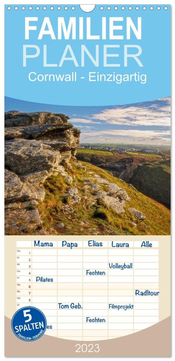 Familienplaner Cornwall - Einzigartig (Wandkalender 2023 , 21 cm x 45 cm, hoch): Atemberaubende Küsten, kontrastreiche Landschaft und idyllische ... (Monatskalender, 14 Seiten ) (CALVENDO Orte) Leisure, Home & Garden