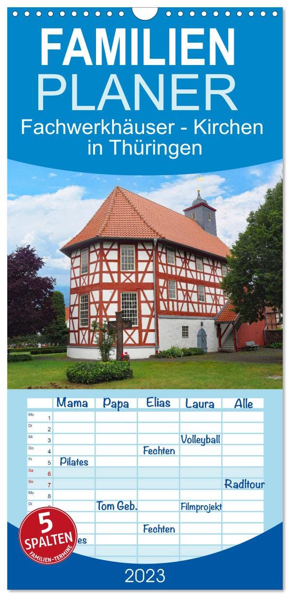 Familienplaner Fachwerkhäuser - Kirchen in Thüringen (Wandkalender 2023 , 21 cm x 45 cm, hoch): Entdecken Sie die Schönheit von alten Fachwerk-Kirchen (Monatskalender, 14 Seiten ) (CALVENDO Orte) Leisure, Home & Garden
