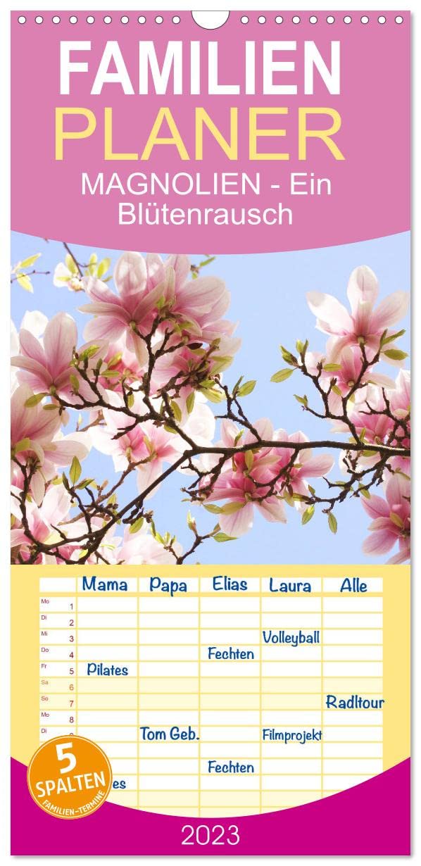 Familienplaner Magnolien Ein Blütenrausch (Wandkalender 2023 , 21 cm x 45 cm, hoch): Königin der Gehölze mit attraktiven Blüten (Monatskalender, 14 Seiten ) (CALVENDO Natur) Leisure, Home & Garden