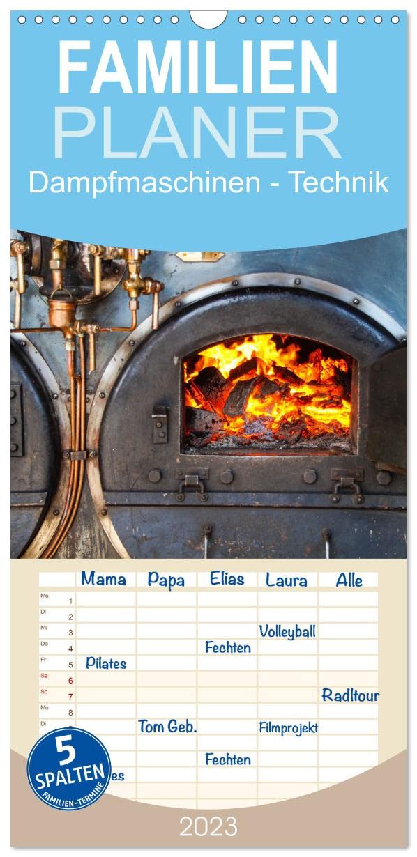 Familienplaner Dampfmaschinen - Technik (Wandkalender 2023 , 21 cm x 45 cm, hoch): Details alter Dampfmaschinen, die begeistern (Monatskalender, 14 Seiten ) (CALVENDO Technologie) Leisure, Home & Garden