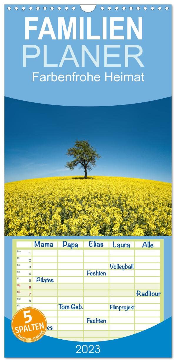 Familienplaner Farbenfrohe Heimat (Wandkalender 2023 , 21 cm x 45 cm, hoch): Fröhliche Fotografien aus der Heimat (Monatskalender, 14 Seiten ) (CALVENDO Natur) Leisure, Home & Garden