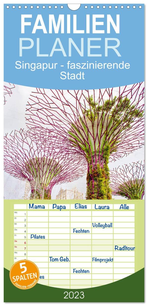 Familienplaner Singapur - faszinierende Stadt (Wandkalender 2023 , 21 cm x 45 cm, hoch): Spektakuläre Bilder von Singapur. (Monatskalender, 14 Seiten ) (CALVENDO Orte) Film, Art & Culture