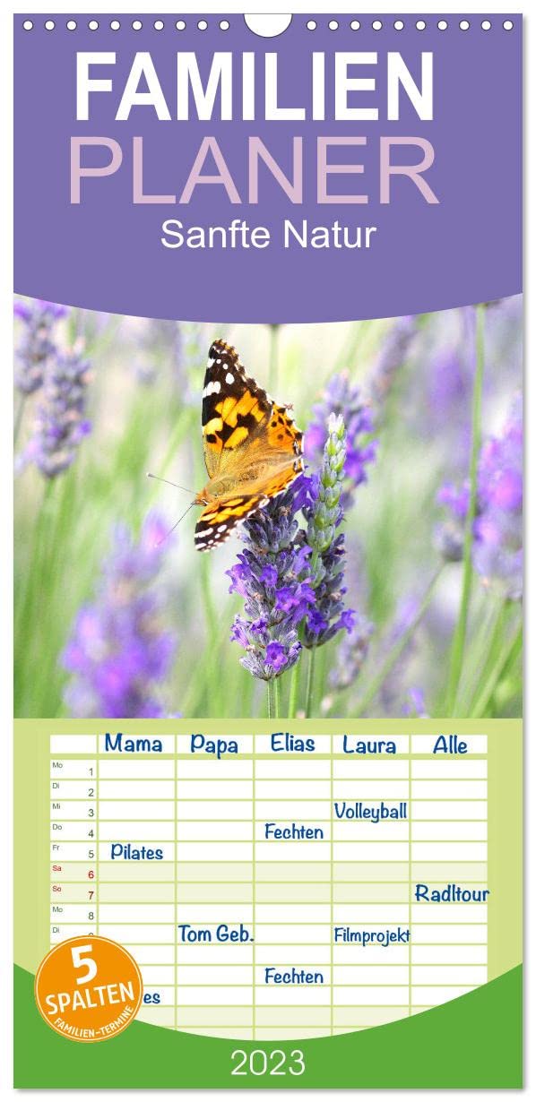 Familienplaner Sanfte Natur (Wandkalender 2023 , 21 cm x 45 cm, hoch): Die Seele baumeln lassen inmitten von Flora und Fauna (Monatskalender, 14 Seiten ) (CALVENDO Natur) Leisure, Home & Garden