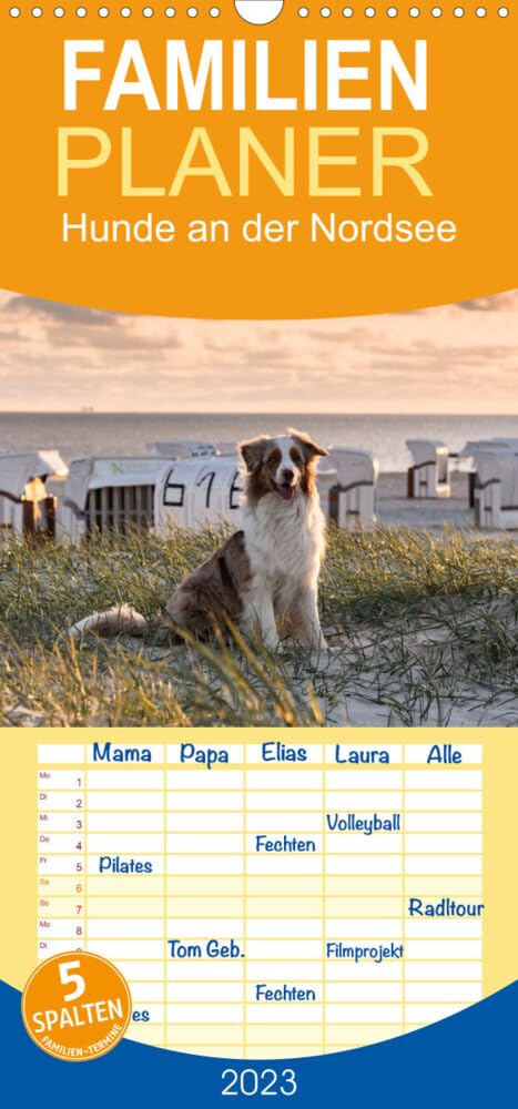 Familienplaner Hunde an der Nordsee (Wandkalender 2023 , 21 cm x 45 cm, hoch): Verschiedene Hunde in Ostfriesland am Strand (Monatskalender, 14 Seiten ) (CALVENDO Tiere) Leisure, Home & Garden