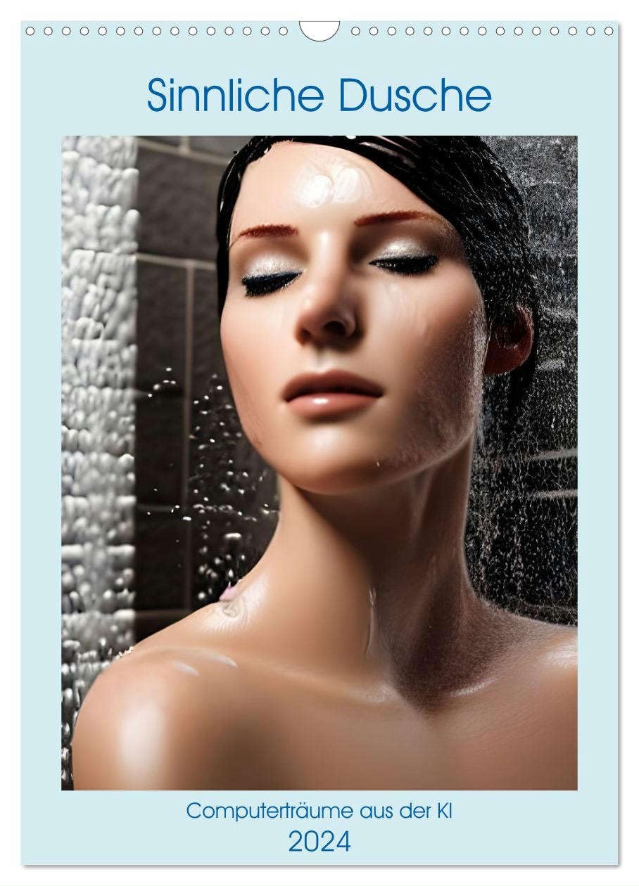 Sinnliche Dusche - Computerträume aus der KI (Wandkalender 2024 DIN A3 hoch), CALVENDO Monatskalender: Erotische digitale Frauen beim Duschen (CALVENDO Erotik) Calendars