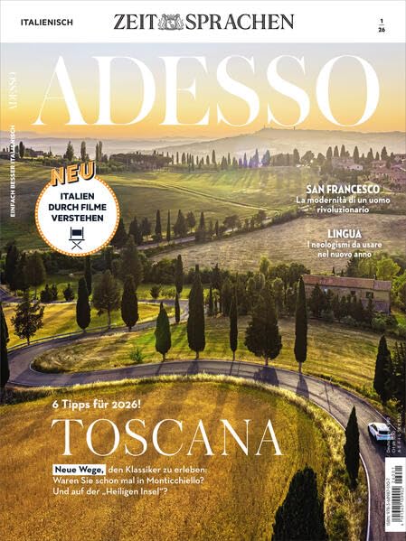 Adesso Magazin 1/26: Toscana - 6 Tipps für 2026! Foreign Languages ​​& Dictionaries