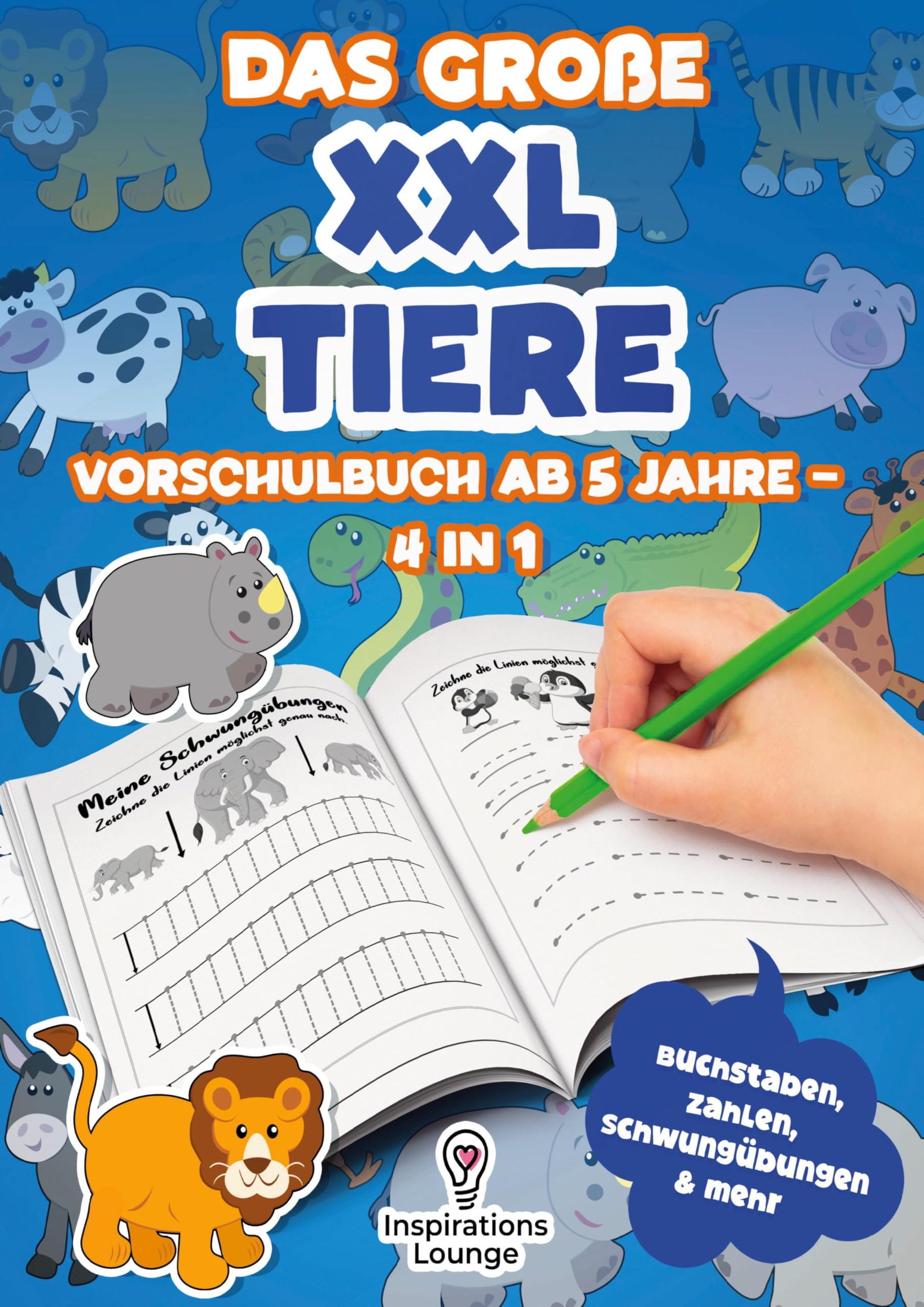 Das große XXL Tiere Vorschulbuch ab 5 Jahre - 4 in 1 Non-fiction