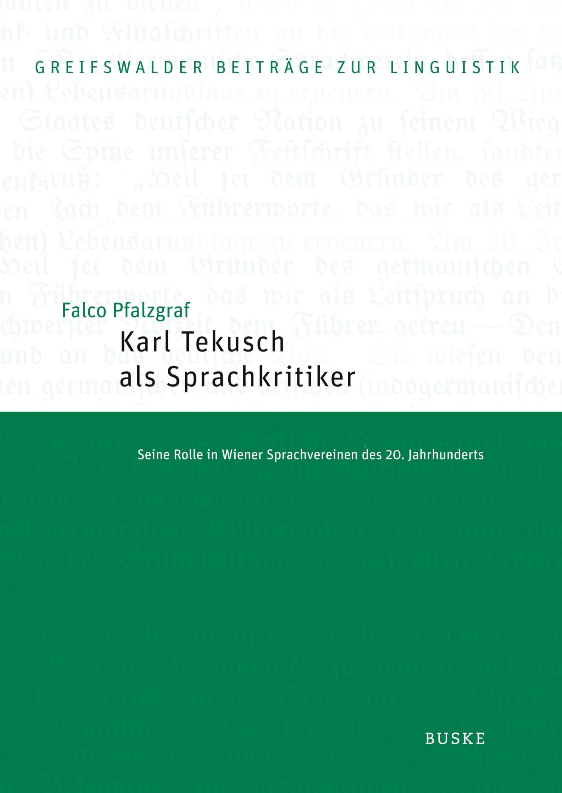 Karl Tekusch als Sprachkritiker Social Sciences