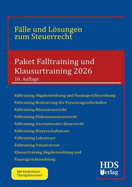 Paket Falltraining und Klausurtraining 2026: Fälle und Lösungen zum Steuerrecht Law