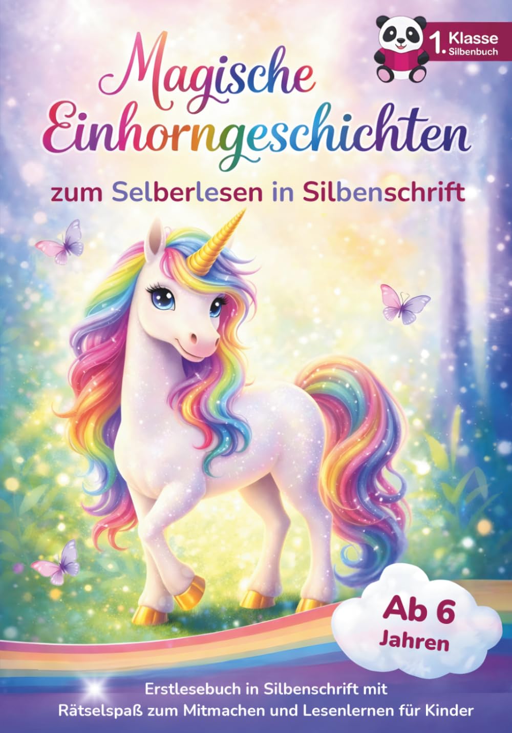 Magische Einhorngeschichten - Das Erstlesebuch für Mädchen 1. Klasse: Lesen lernen leicht gemacht mit Silbenschrift | Einhorn Geschenke für Mädchen | ... mit Rätseln und Mitmachseiten (Lesepanda) Sheet Music