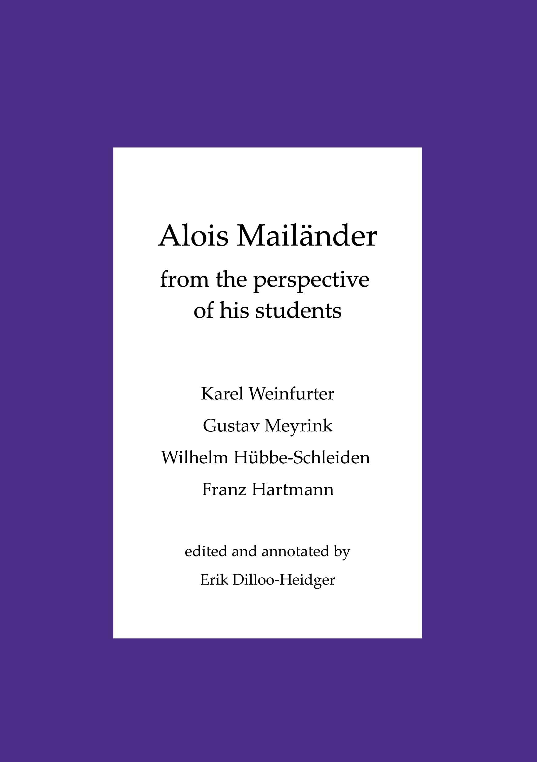 Alois Mailänder - From the perspective of his students Religion & Esotericism