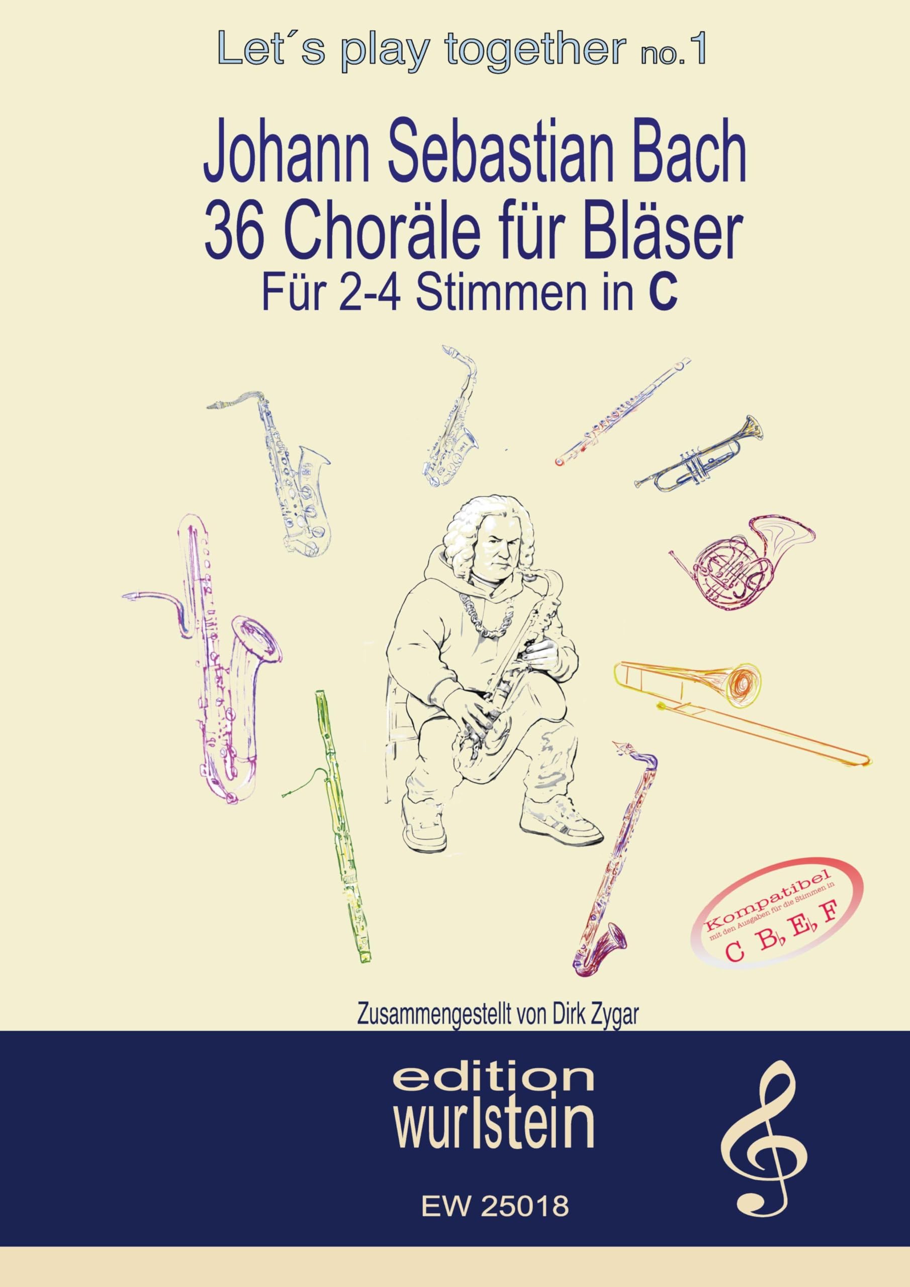 Johann Sebastian Bach - 36 Choräle für Bläser für 4 Stimmen in C (hohe Lage) Arts & Music