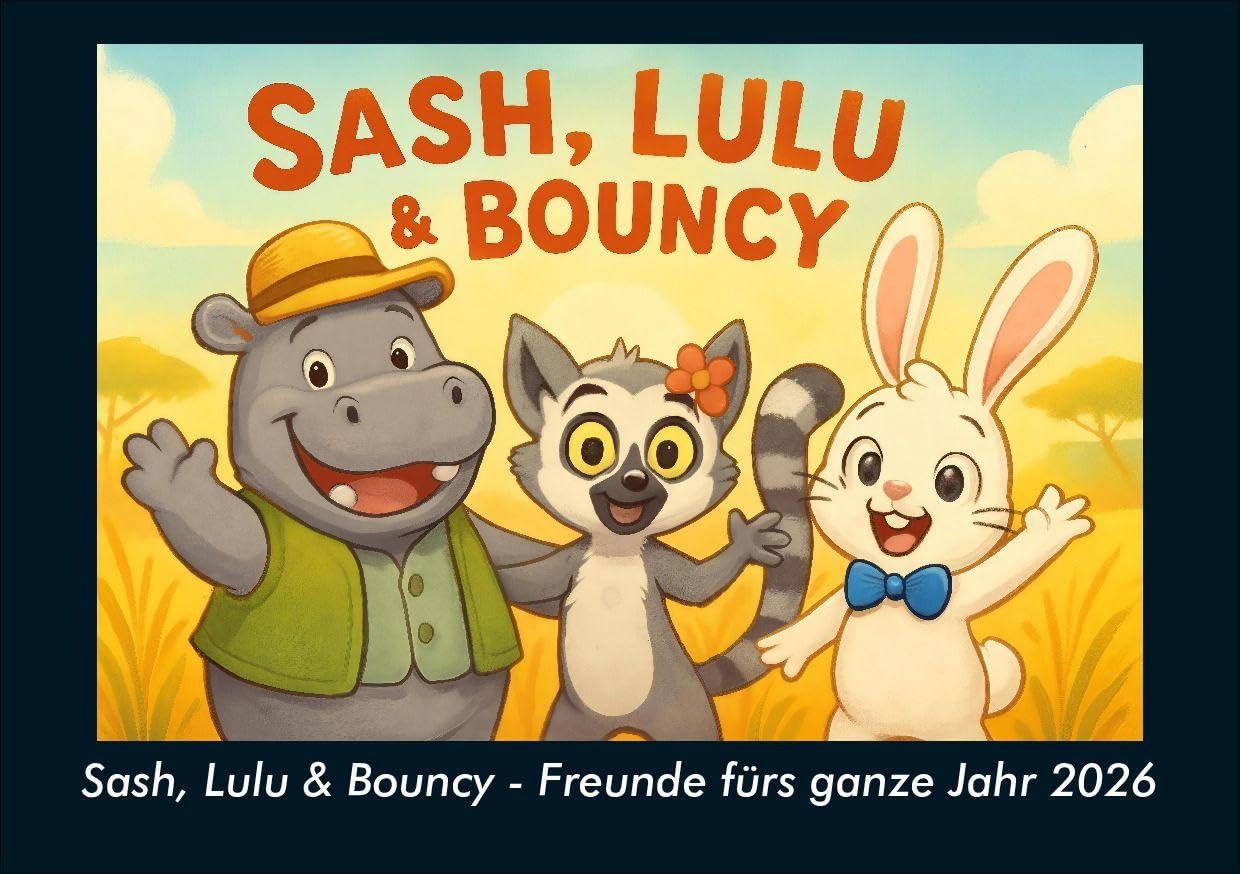 Sash, Lulu & Bouncy - Freunde fürs ganze Jahr 2026 Fotokalender DIN A5 Calendars