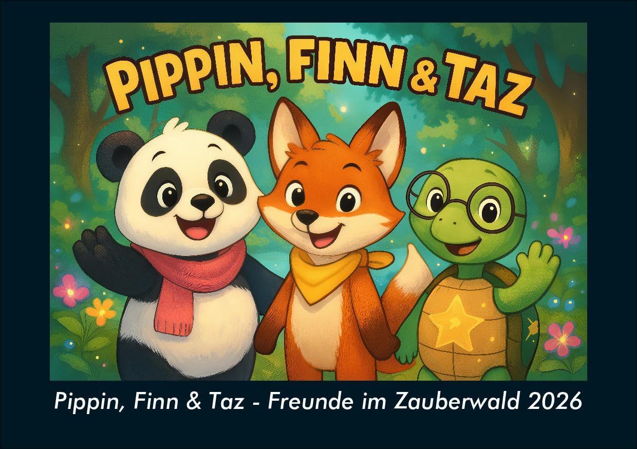 Pippin, Finn & Taz - Freunde im Zauberwald 2026 Fotokalender DIN A5 Calendars