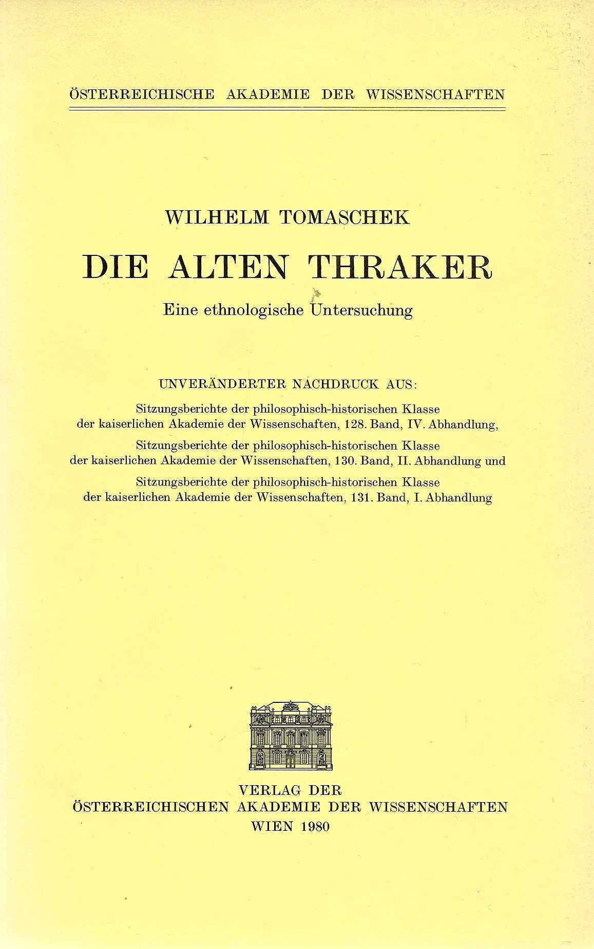 Die alten Thraker. Ethnologische Untersuchungen Books