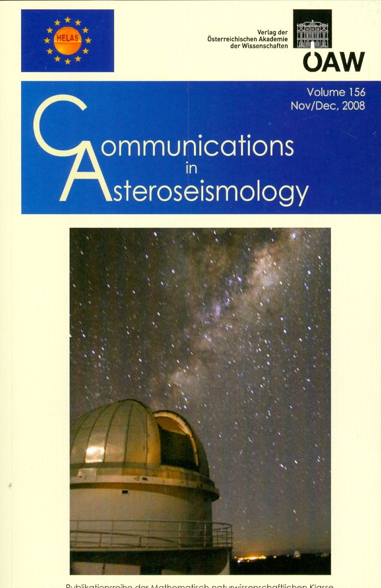 Communications in Asteroseismology: November/December 2008 Natural Sciences
