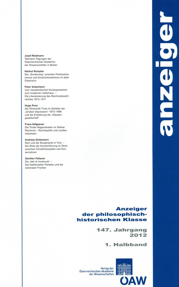 Anzeiger der philosophisch-historischen Klasse der Österreichischen... / Anzeiger der philosophisch-historischen Klasse 147. Jahrgang 1. HB 2012 ... Akademie der Wissenschaften, Band 147) Philosophy