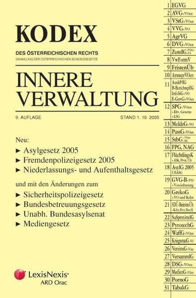 KODEX Innere Verwaltung (Kodex des österreichischen Rechts: Hauptband) Law