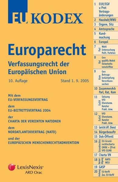 KODEX Europarecht: Verfassungsrecht der Europäischen Union (EU-Kodex) Law
