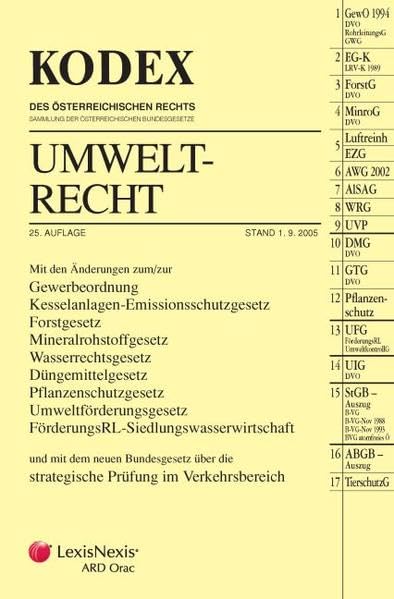 KODEX Umweltrecht (Kodex des österreichischen Rechts: Hauptband) Law