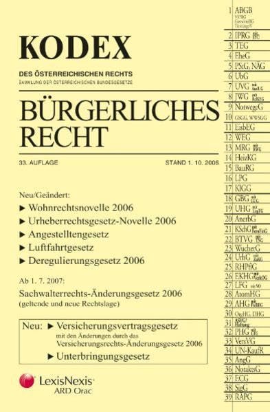 KODEX Bürgerliches Recht (Kodex des österreichischen Rechts: Hauptband) Law