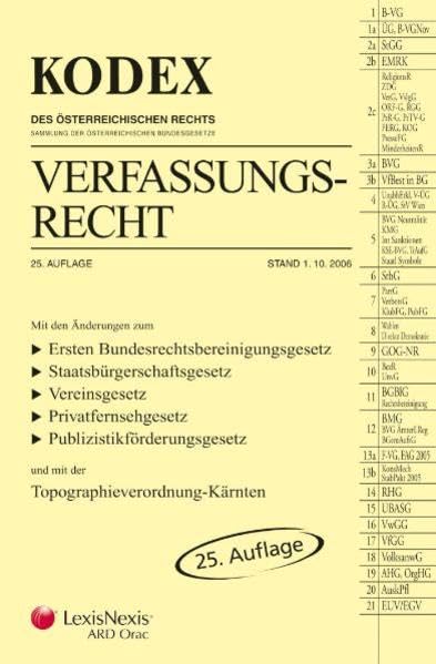 KODEX Verfassungsrecht (Kodex des österreichischen Rechts: Hauptband) Law