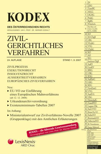 KODEX Zivilgerichtliches Verfahren (Kodex des österreichischen Rechts: Hauptband) Law